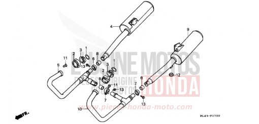 SILENCIEUX D'ECHAPPEMENT CB450SG de 1986